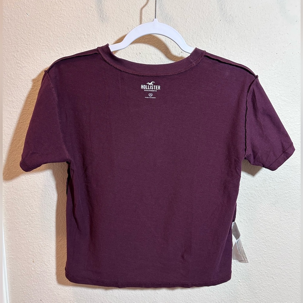 HOLLISTER. XS cropped maroon HOLLISTER top. 100% Cotton - Picture 4 of 6